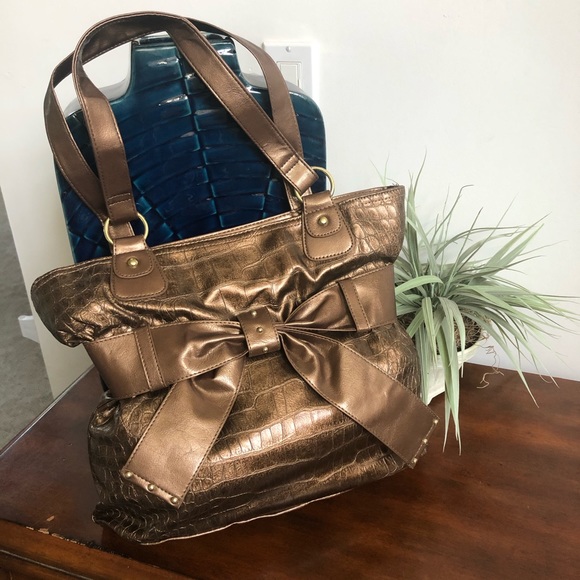 Metallic Bronze or Brown Shoulder Bag - Picture 2 of 8